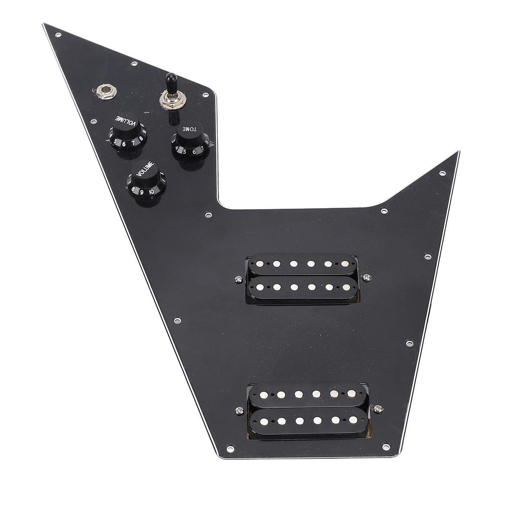 Sorandy Loaded Wiring Pickguard Set for Flying V Electric Guitar 2-Coil Split Mini Humbucker 12 Side Screw Holes