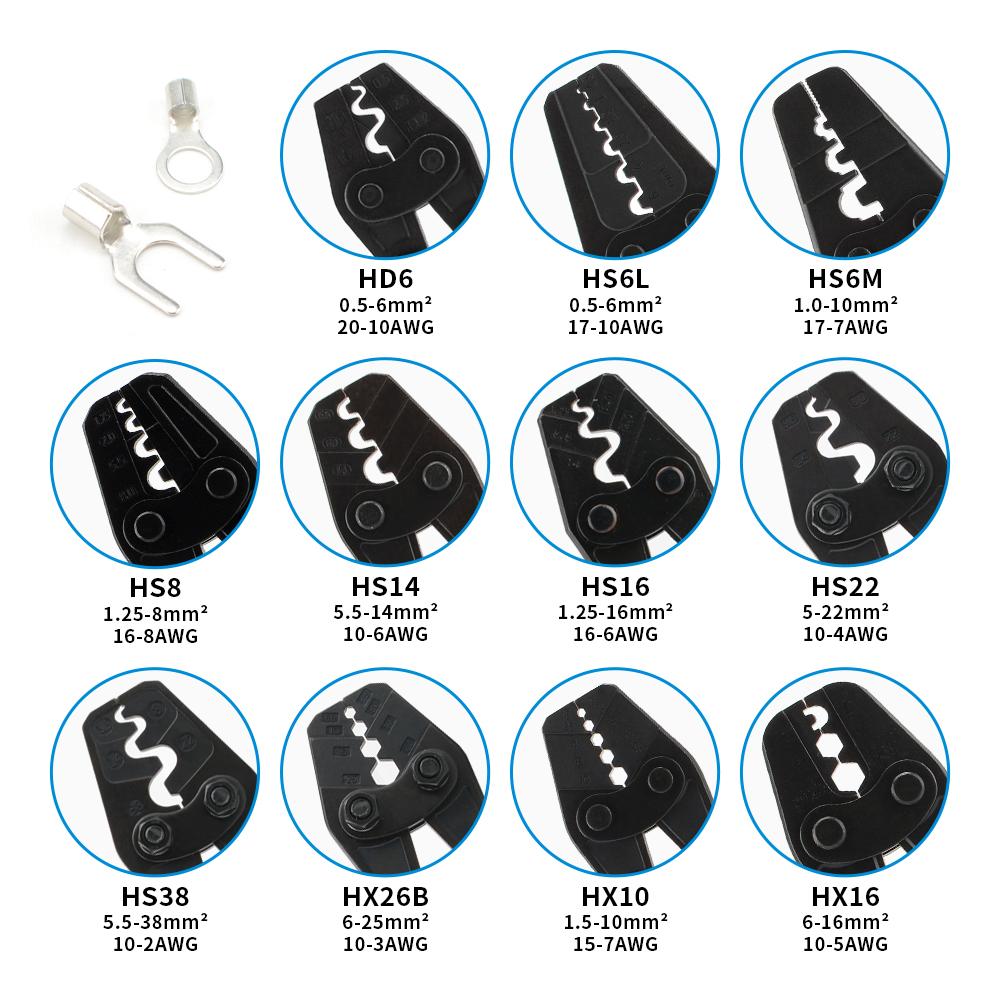 HX-10 Seljajuhikuga Tööjõudu Säästvad Klemmide Pressimistööriistad 1,25-10mm2 10-6AWG Klemmidele Elektrikutele Spetsiifilised Pressitangid