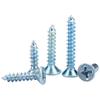 Hardened Blue-White Zinc Phillips Flat Head Self-Tapping Screws