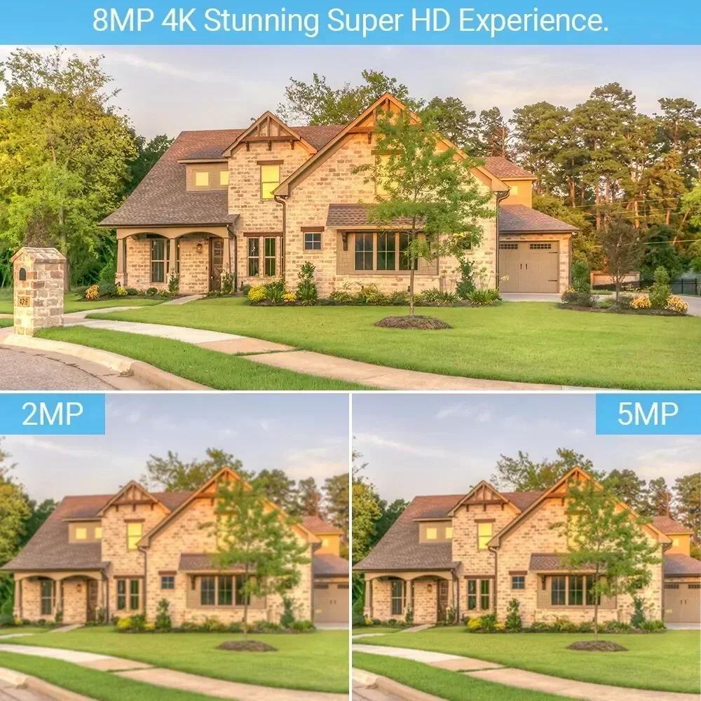 8MP Wireless Security Surveillance PTZ Camera Wifi IP Outdoor 4X Zoom Cameras AI Human Tracking Two-way Audio HD Night Color Camera EU Plug