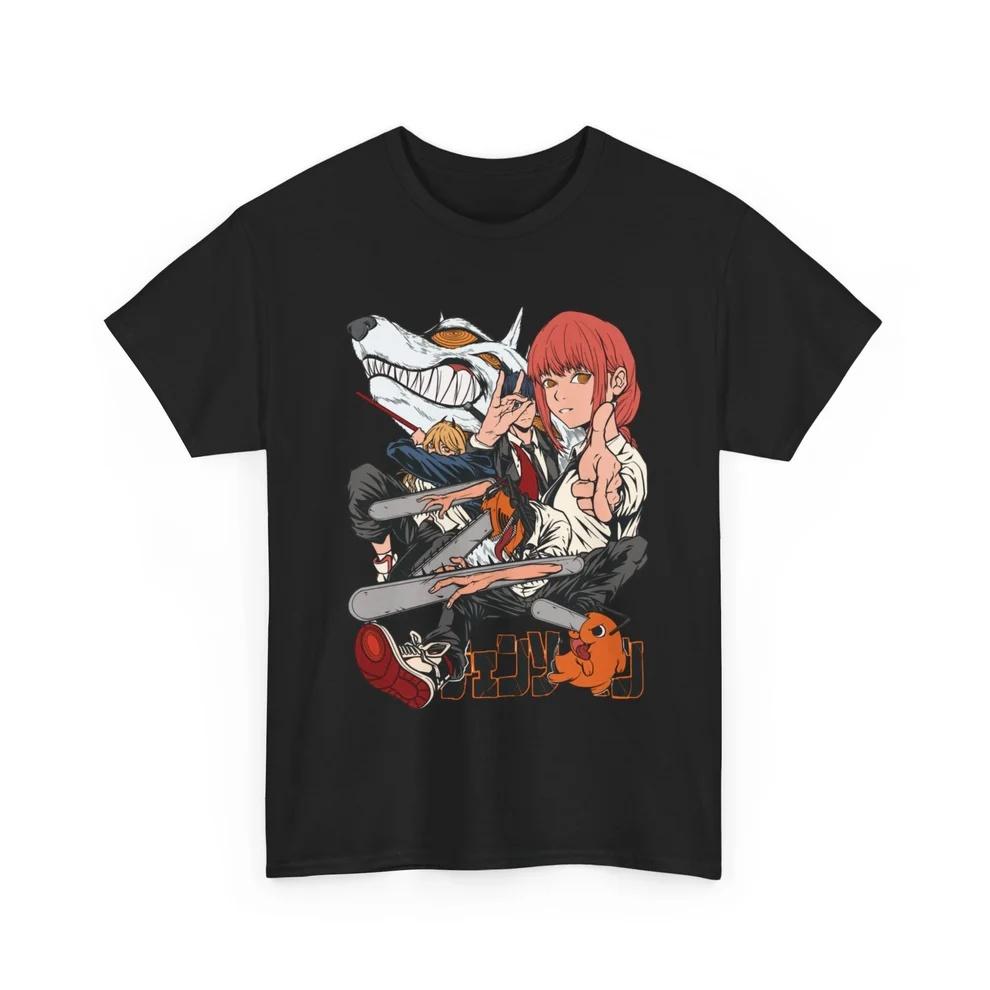 Chainsaw Man Squad Pure Cotton Tshirt for Men and Women Anime Style Fashion Comfortable Casual Short Sleeved Tshirt Unisex 4XL