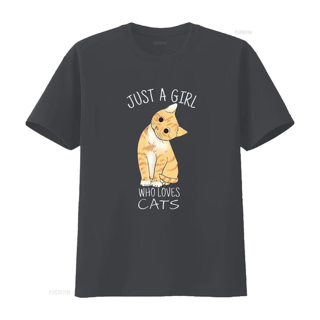 Just A Girl Who Loves Cats For Cat Lover Fashionable Women s T Shirt with Designs vintage Washed Soft Unisex designer clothes