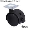 4Pcs Universal Silent Sliding Trolley Chair Wheel Furniture Casters Hardware