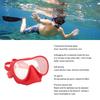 Scuba Diving Goggles Anti Fog Tempered Glass Snorkeling Dive Mask with Silicone Strap Foldable Panoramic View Swim Goggles Red