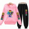 67 Six Seven Kids Hoodie Black Boy Girl Pink 3-12Yrs Print Clothing Casual Top+Trousers Child Gift Coat Set Autumn