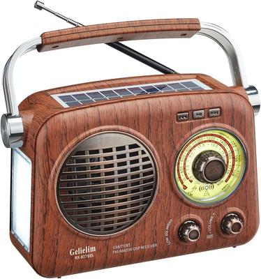 Radio Przenośne Gelielim z FM Wysoka Karta MP3 Głośne Radio Retro ze Światłem LED FM/AM/SW/Szeroki Zakres, Czułość, Obsługa USB/SD, Odtwarzacz, Głośność,