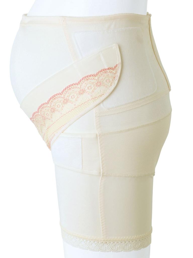 Inujirushi Honpo Maternity Size Champagne HB8392 All-in-One Pants, L, Beige,