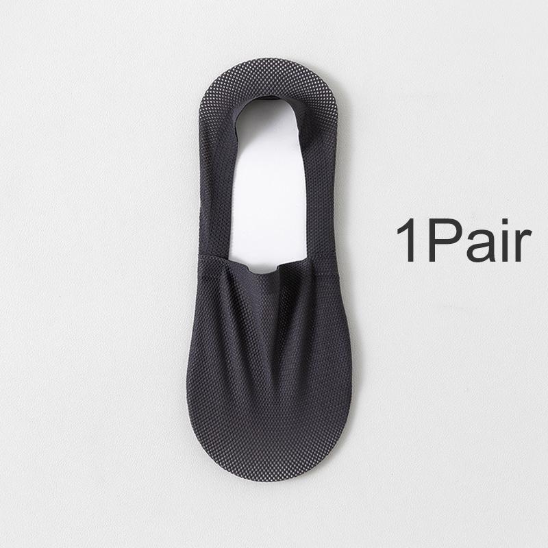 

1 пара носков Ice Silk из нескользящей сетки, короткие мужские хлопковые носки-лодочки, невидимые носки