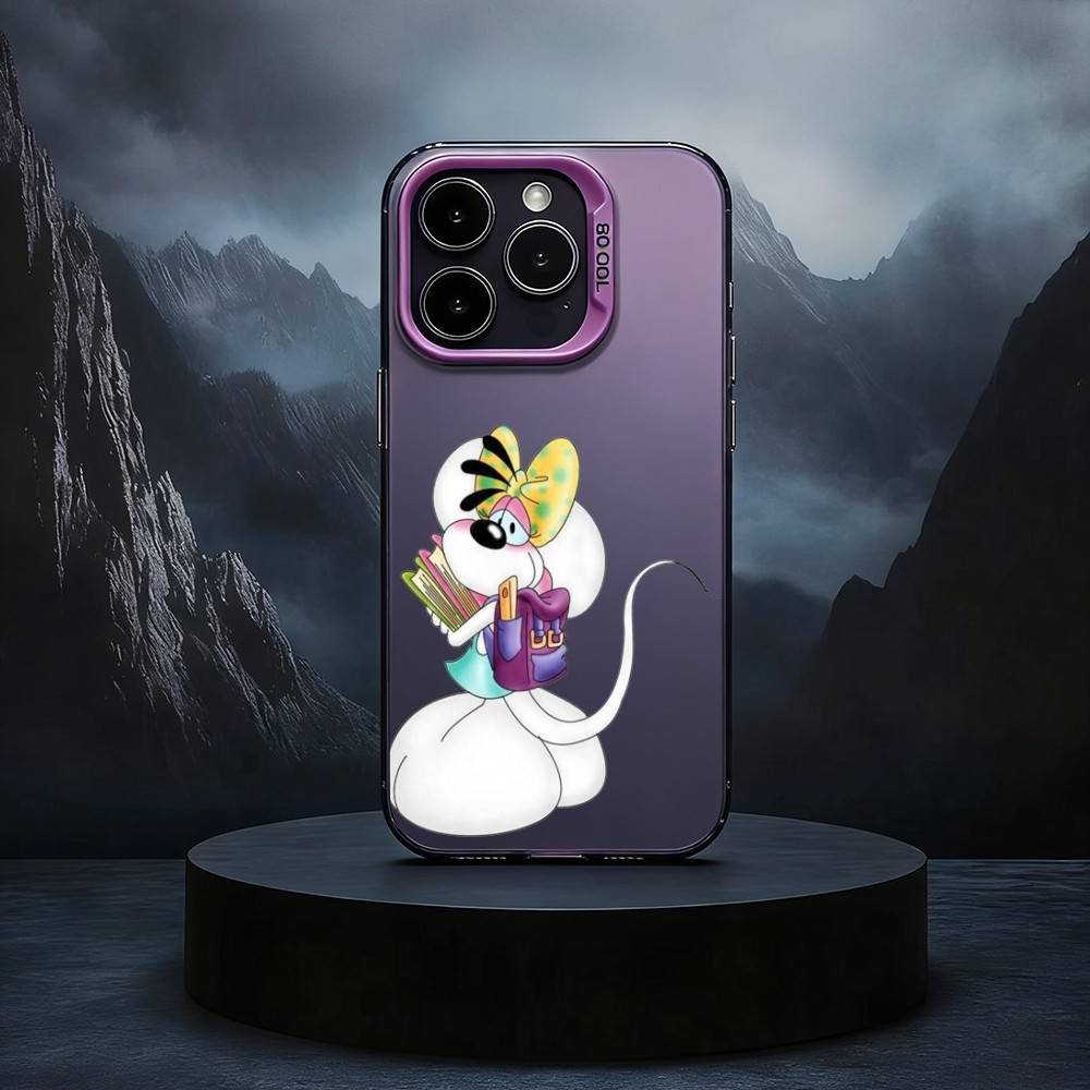 Cartoon Diddls Mouses Phone Case For iPhone17,16,15,14,13,12,11 Plus,Pro Max Black Candy Silver Phone Case