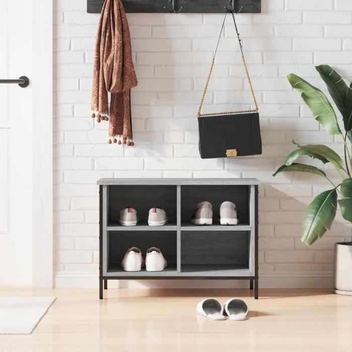 VidaXL Shoe Cabinet Sonoma Grey 69x35x50 Cm Engineered Wood 831836