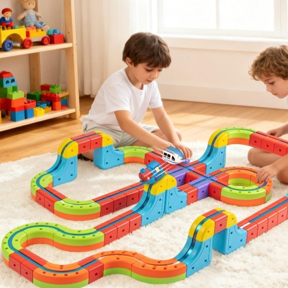 DIY Track Fusio Magnetic Car Toy 3D Cube Track Trackle Toy Set New Track Fusio Toys