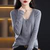 Women's Worsted Wool Mulberry Silk Cardigan, Qinghe Cashmere, 50% Wool 50% Mulberry Silk, Winter Knitted Pullover Autumn Sweater Cashmere Sweater