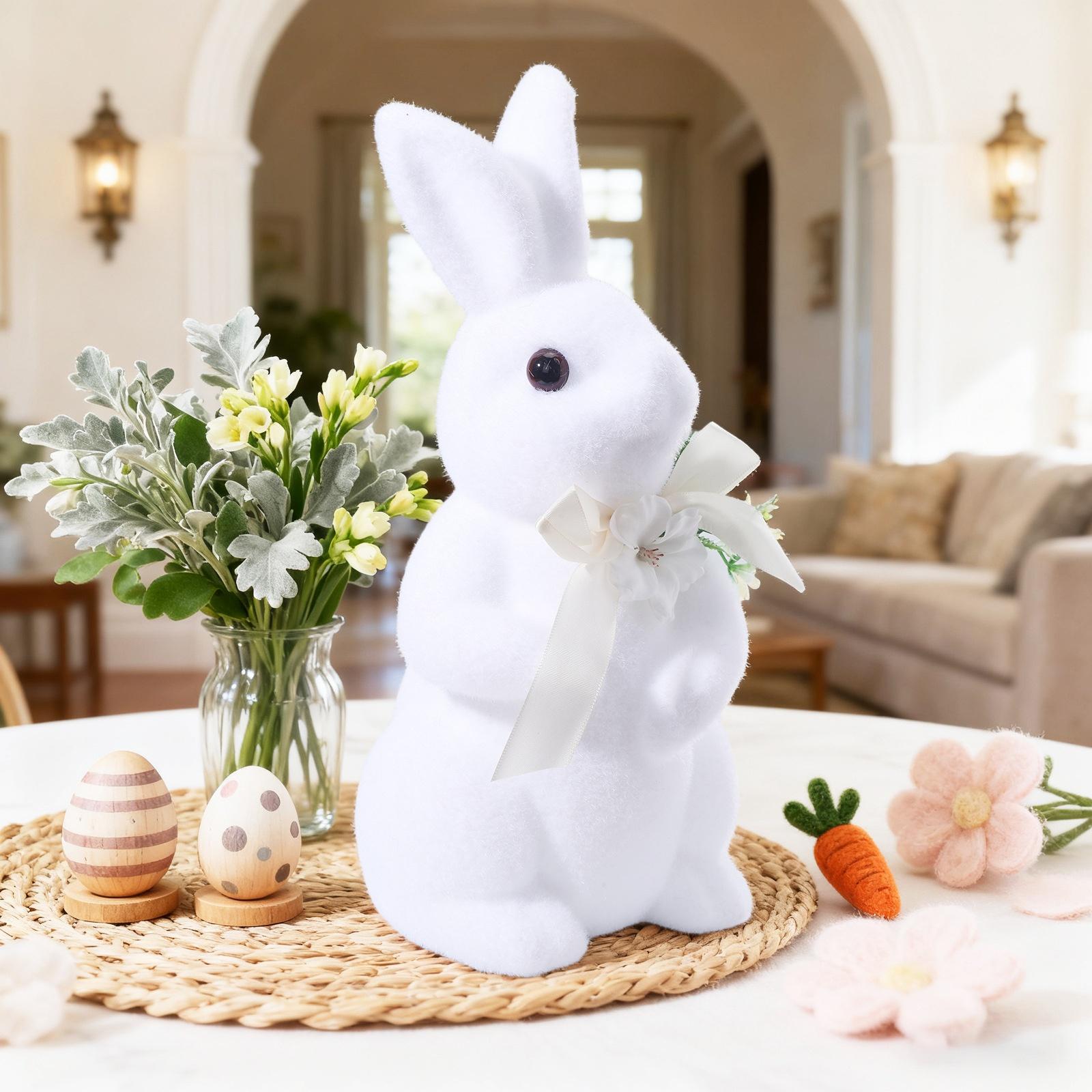 

Easter Simulation Rabbits, Easter Bunny Ornaments, Easter Gift Handicrafts One Size білий