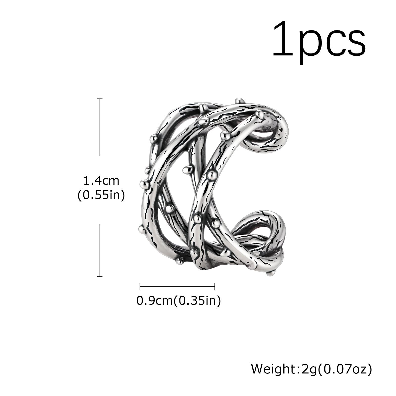 Gothic Punk Thorn Ear Bone Clip, Fashion No Piercing Stainless Steel Ear Cuff for Men Teens, Waterproof Unique Clip on Earrings