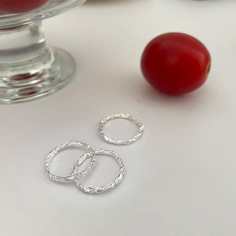 S925 Sterling Silver Tin Foil Branch Ring - Women's Niche Design, Simple Ins Cold Style, Stacking Plain Band