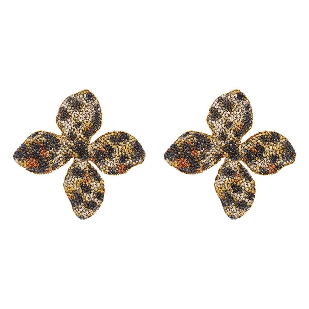 E11111 new personalized creative ins flower full diamond earrings women, fashionable exquisite exaggerated earrings