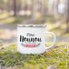 Thank You Nounou French Printed Enamel Mugs Coffee Cups Drink Wine Juice Mug Dessert Cocoa Milk Handle Cup Best Gift for Nounou