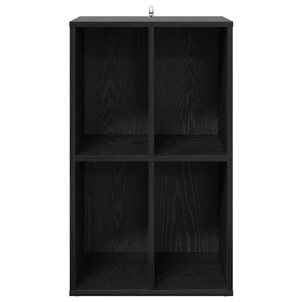 Record Cabinet Black Oak Effect 44.5 x 36.5 x 74.5 cm