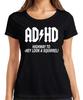 ADHD Highway To Hey Look a Squirrel Rock Funny Gift Womens T-Shirt ADHD