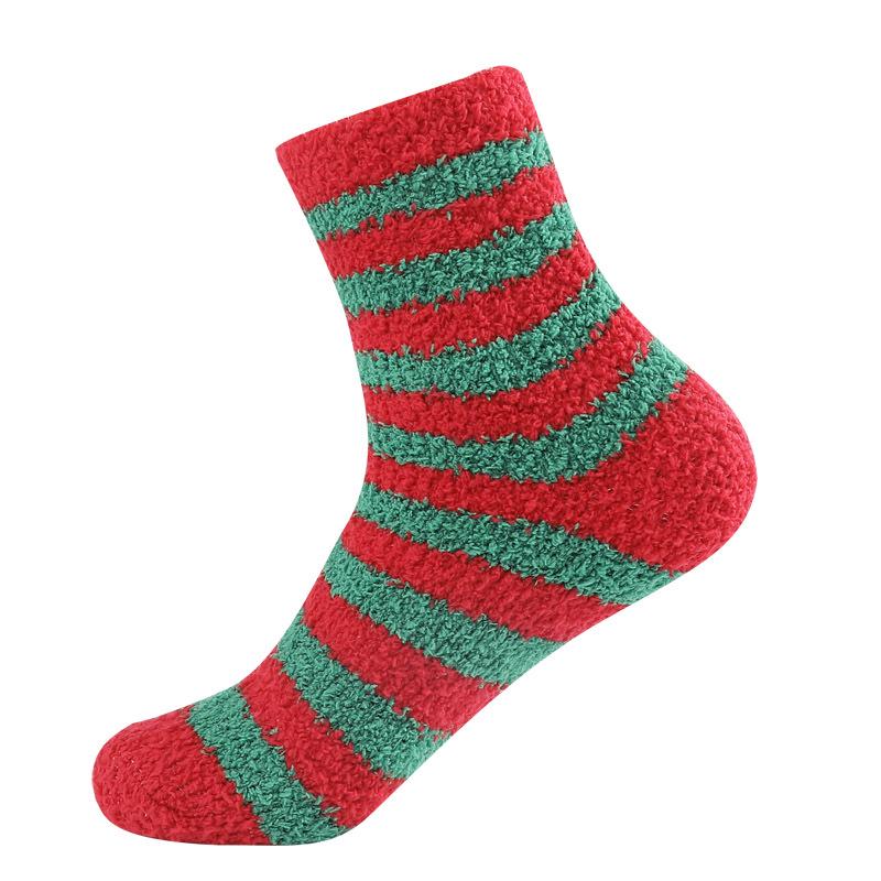 

Модные рождественские носки, зимние утепленные носки из микрофибры кораллового цвета, домашние напольные терможенские носки One Size