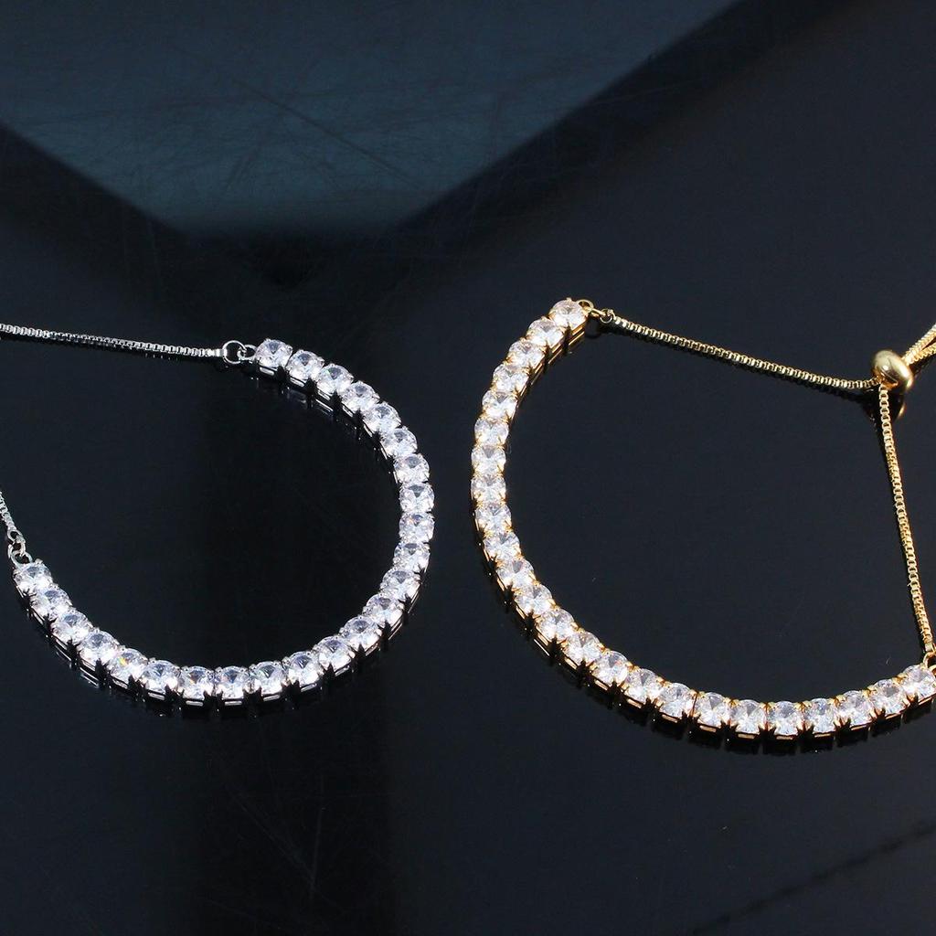 2025 Trendy Adjustable Claw Chain Bracelet with Shiny Zircon