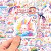 50 Rainbow Bunnies Cute Wind Independent Personality Diy Decorative Stickers Waterproof Gooka Stickers