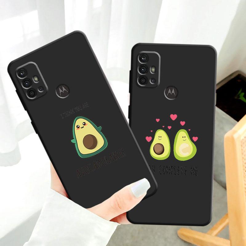 Phone Case for Motorola Moto G22 G82 G52 G31 G60S G30 G71 G50 G51 G200 G9Plus G8Plus G9Power G60 Avocado Aesthetic Black Bag