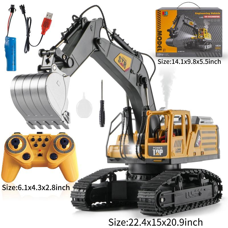 

2.4G Remote Control Engineering Vehicle Toys For Young Boys 4Wd Alloy Excavator Bulldozer Construction Rc Car Plaything Kids Birthday Present