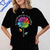 LGBTQ Rainbow Sunflower Be Kind Gay Love Pride Flower TShirt Women Clothes Oversized Harajuku Tees Oneck Color Print Tees