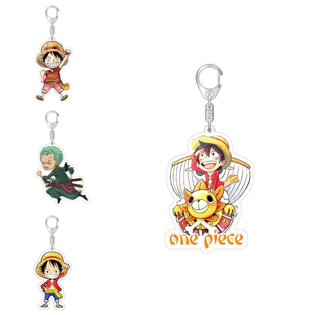 One Piece Luffy Zoro Roberto Keychain Toy Bag Pendant Double Sided Acrylic Gift For Kids