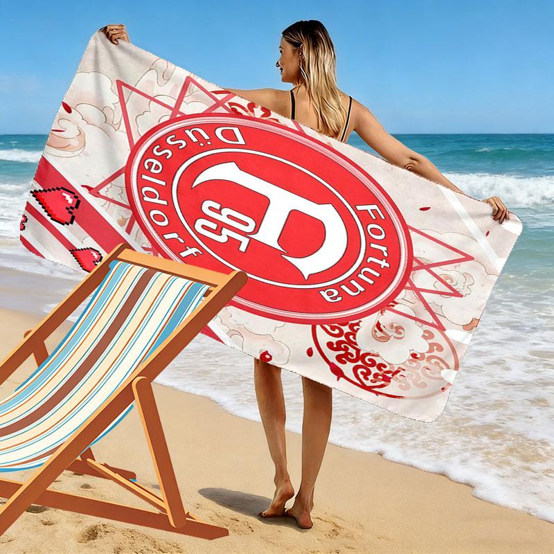 Πετσέτα Παραλίας Fortuna Düsseldorf Print, Μεγάλη Μαλακή Πετσέτα Γρήγορου Στεγνώματος για Παραλία Κάμπινγκ Κολύμπι