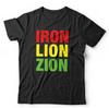 T-shirt Iron Lion Zion Unisex & Bambini Bob Marley Rastafariano Reggae