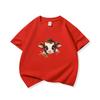 Kids Cotton T Shirt Brown Baby Cow Peeking Over Grass Print Crew Neck Short Sleeve Tee Casual Boys Girls Summer Tops
