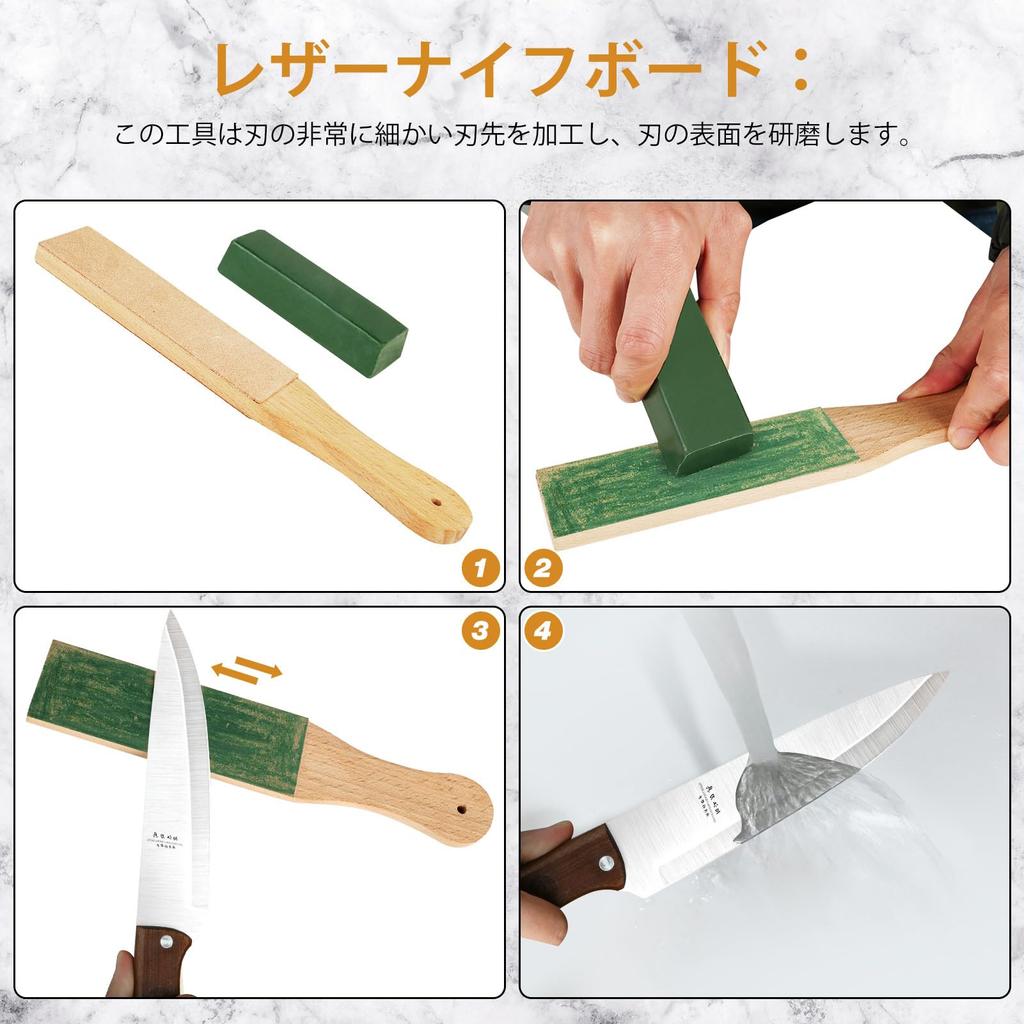 Von 9 Messerschärfstein Grob mittel Schärfen groß Abrichten Messerschärfen fester Winkelhalter Bambus Leder blau für Zuhause manuell