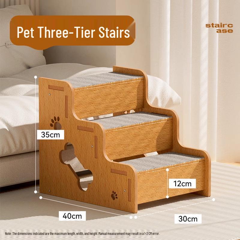 Non-Slip Pet Stairs for Bedside & Sofa - Four Seasons Use, Ideal for Small and Older Dogs