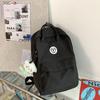 Japanese ins girl backpack Korean version of junior high school student schoolbag female tide large capacity solid color nylon handbag
