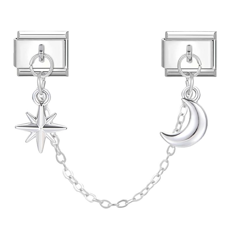 Zircon Long Tassel Butterfly Bow Knot Heart Italian Charm Links Fit 9mm Bracelet Stainless Steel DIY Jewelry Making