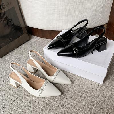 Women's Sandals Spring Fashion Pointy Slingback Women's Summer Women's Light Heel Shoes