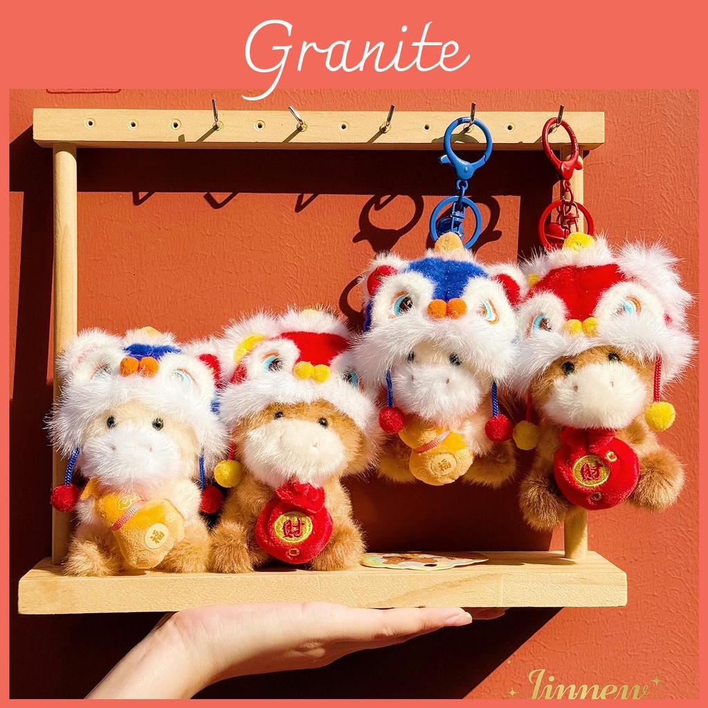 Glücklicher Löwe Pferd Plüsch Schlüsselanhänger mit gesticktem Anhänger für Geschenk und Sammlung