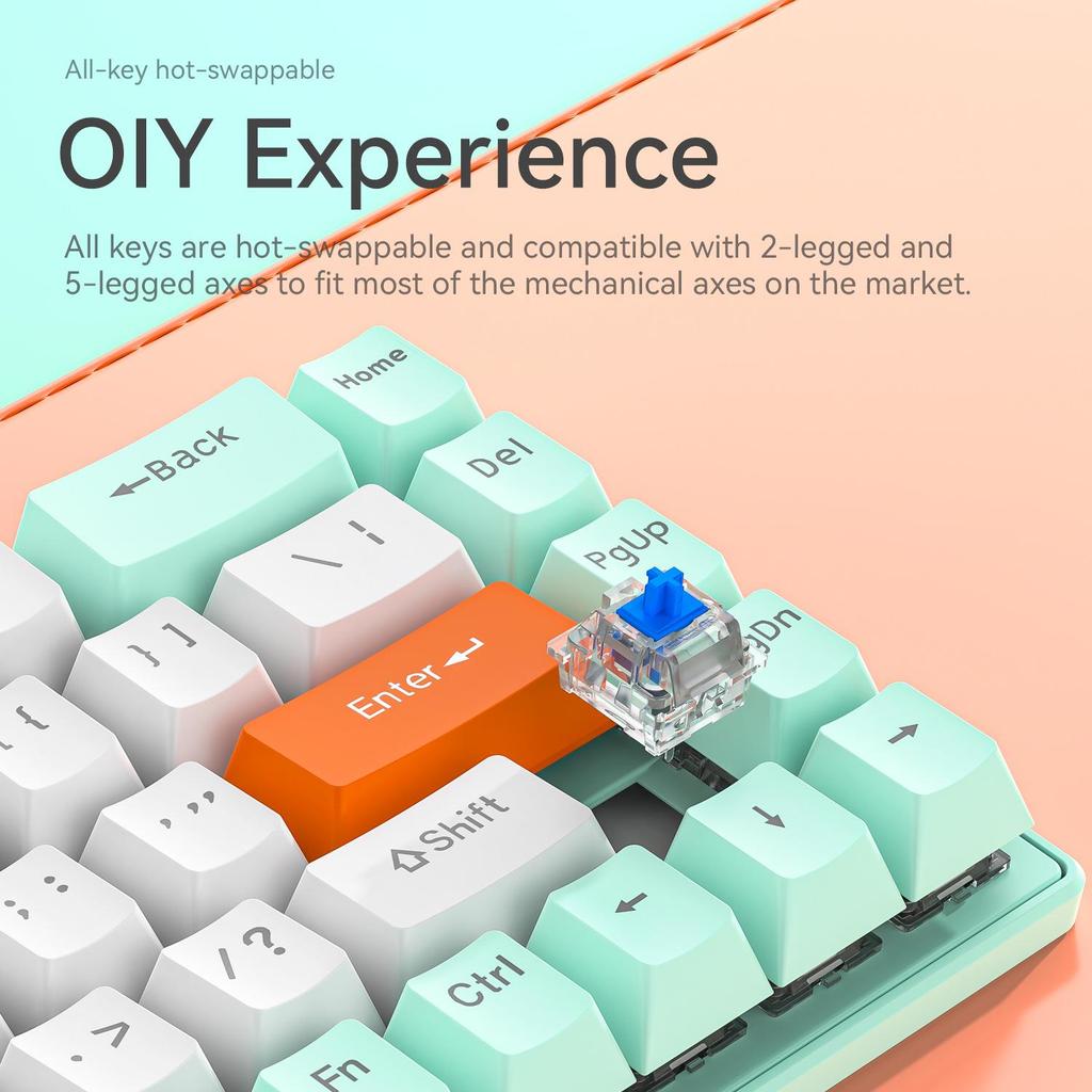 RGB Russian Co-branded Custom Three-Mode Wired Gaming Mechanical Keyboard