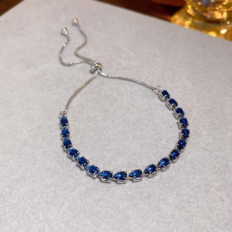 South Korea blue water drop zircon bracelet personality temperament bracelet niche versatile jewelry women