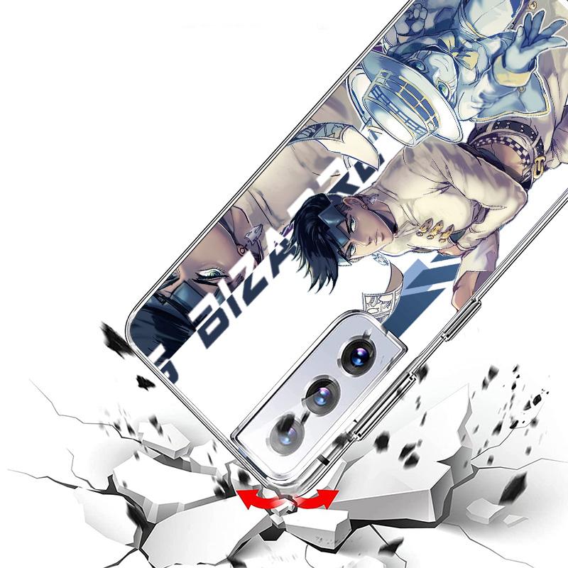 JoJo Bizarre Adventure Anime Phone Case For Samsung Galaxy S24 S25 Edge S26 Ultra S23 S22 S21 Plus S20 FE + Personalized Print C