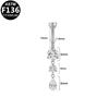 Gaibei Stylish Titanium Zircon Water Drop Navel Ring