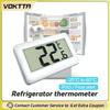 Digital Refrigerator Thermometer Waterproof Room Thermometer Fridge Alarm Thermometer Hygrometer with Hook Convertible