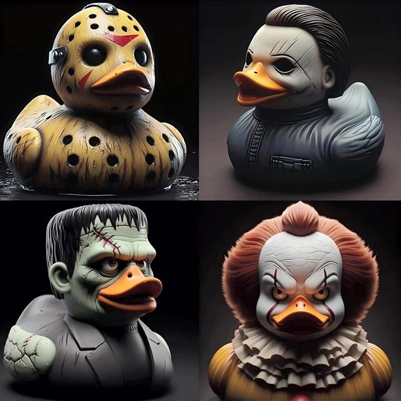 Klassische Horrorfilmfigur Ente Halloween Horrorfilm Ente Büro Schreibtisch Auto Armaturenbrett Dekoration Halloween Sammlerstück