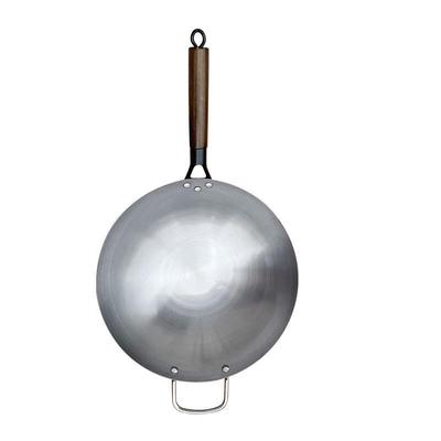 Wutuo 40cm Refined Iron Stir-fry Wok with Beechwood Handles