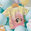 2026 Hot Sale Casual Kids Teenager Boys Girls My Little Pony Cartoon Print New Summer Fashion Short Sleeve Tops