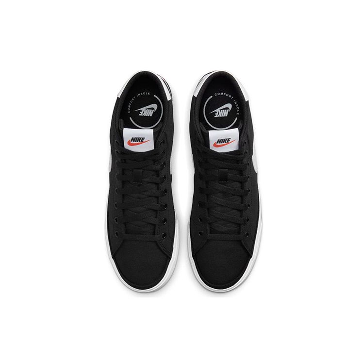 Nike Court Legacy Canvas Mid Black White Men Sneakers Team-Orange DD0162-001