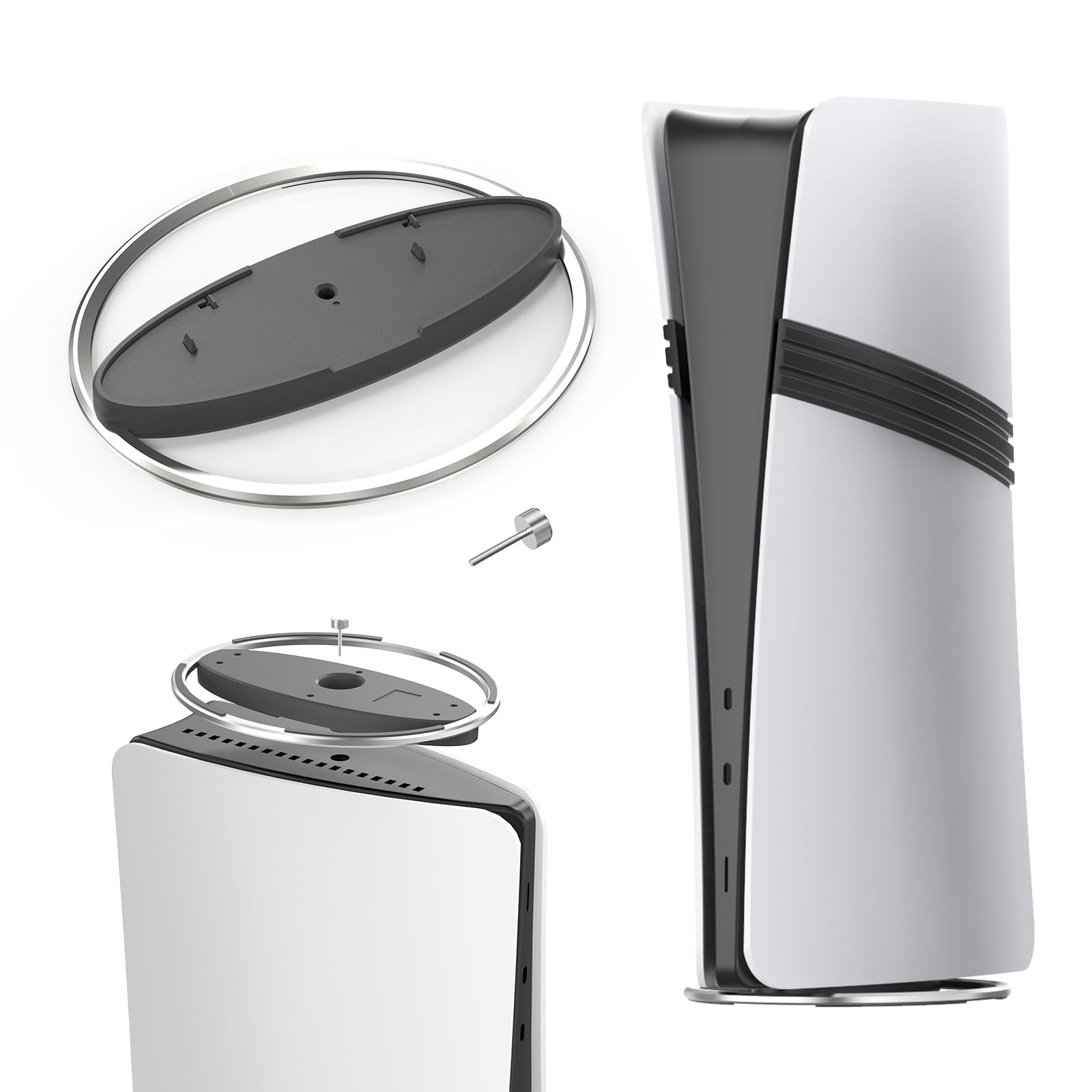 

з усіма ІГРАМИ PS5 EGGSLINER Вертикальна підставка для PS5 Сумісна з усіма моделями Висока стабільність [Сумісні моделі] Без інструментів Нековзна (Срібло)