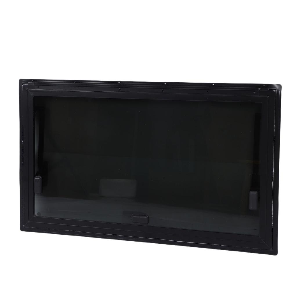 RV Emergency Window 700x400mm Single Layer Tempered Glass RV Exit Window with Net Screen Sunshade Aluminum Alloy
